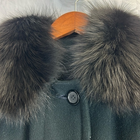 Glamorous Marvin Richards Lambswool Full Length Black Winter Coat with F… - Picture 2 of 12